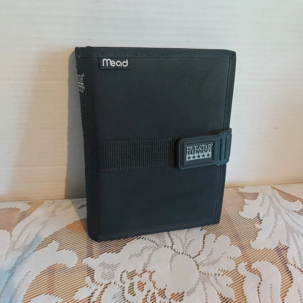 Mead Five Star Black Fabric 6-Ring Personal Organizer Planner Binder 8x6